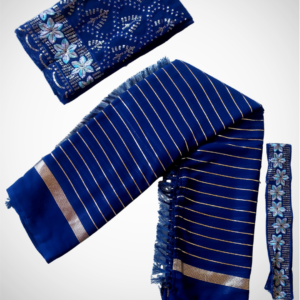 Georgette Saree with Designer Blouse Piece & Hip Belt